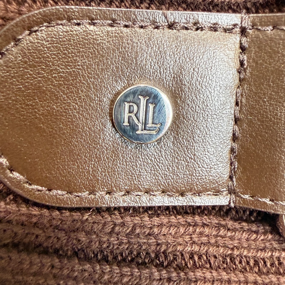 Lauren Ralph Lauren Cardigan Heavyweight Chunky Knit Sweater Medium Wrap Buckle - Picture 4 of 11